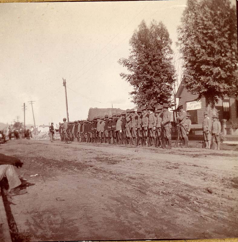 Lineup of militiamen - Sanborn pg. 60
