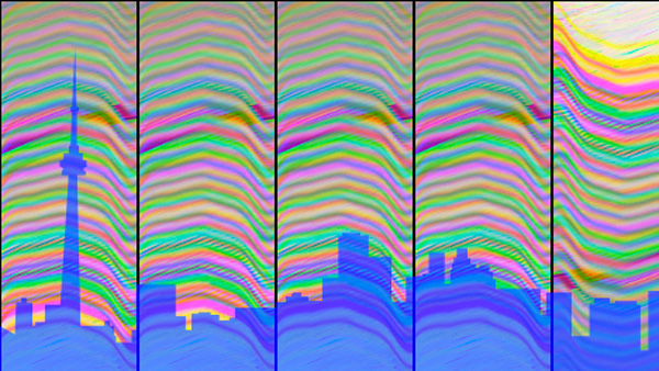 color bar city scape